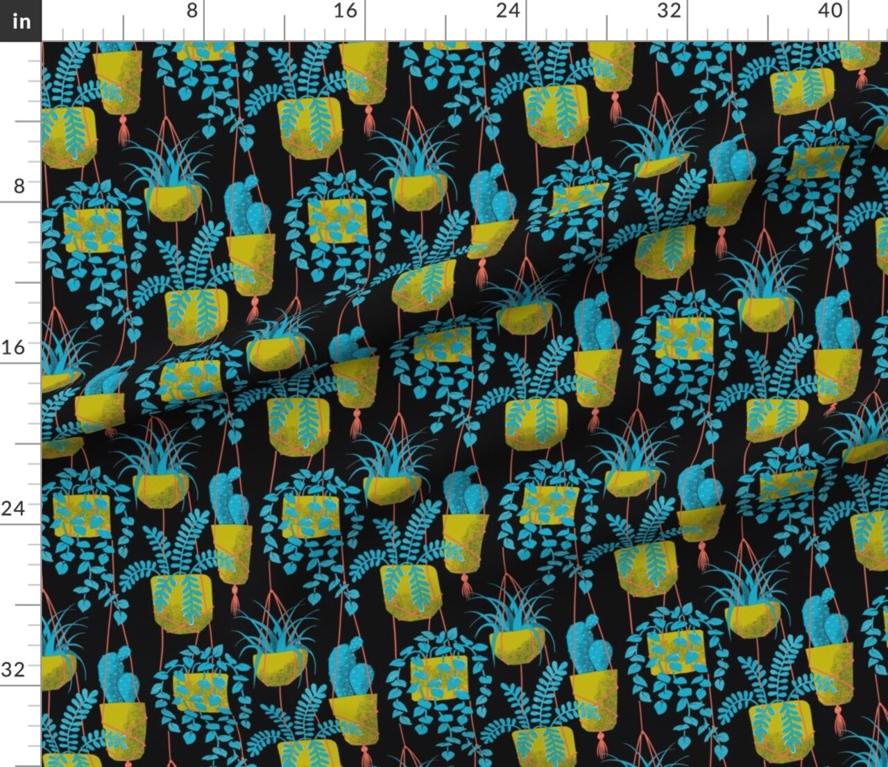 Various Fabrics by the Yard or Fat Quarter Botanical Modern Blue Large Scale Custom Printed Fabric by Spoonflower